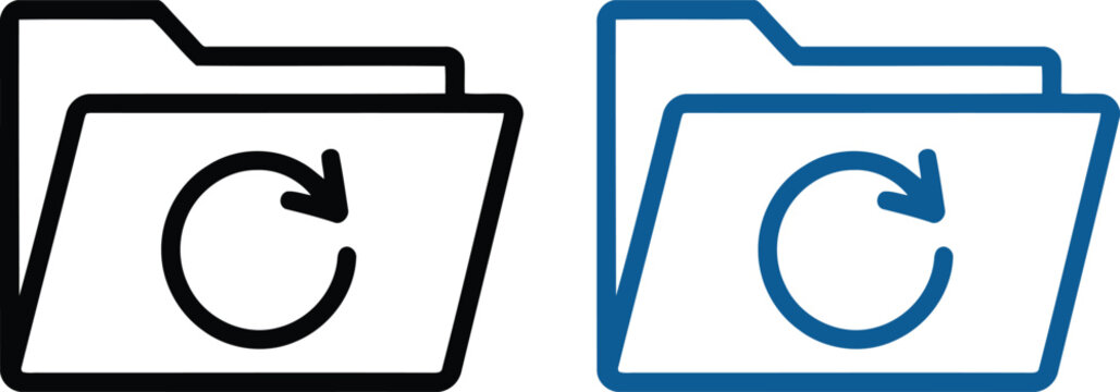 Recycle folder icon with circular arrow inside Vector