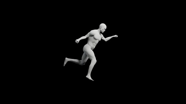 3D mannequin walking side view