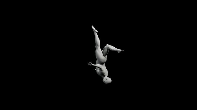 360 Turntable Rotation of Figure Model on Black Background