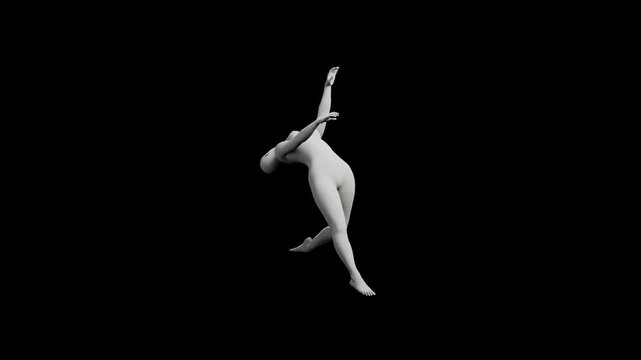 360 Turntable Rotation of Figure Model in Black Background