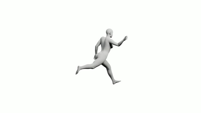 3D figure model reaching out confident white background