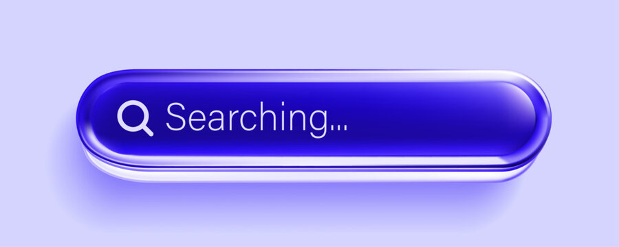 Glossy purple 3D glass search bar button
