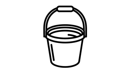 Simple line drawing of a bucket. © ikhsan