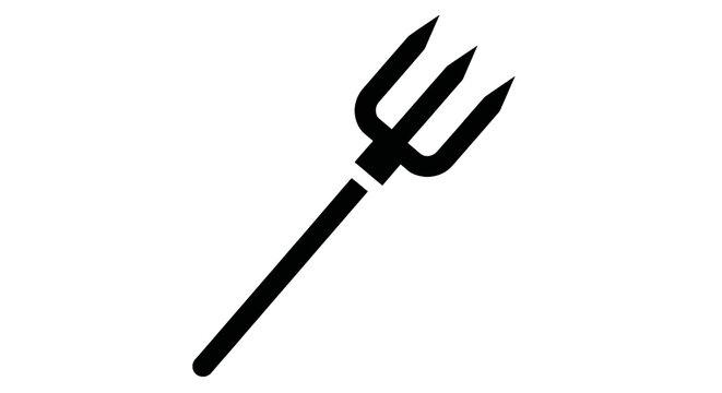 Black Pitchfork Agricultural Tool Equipment.