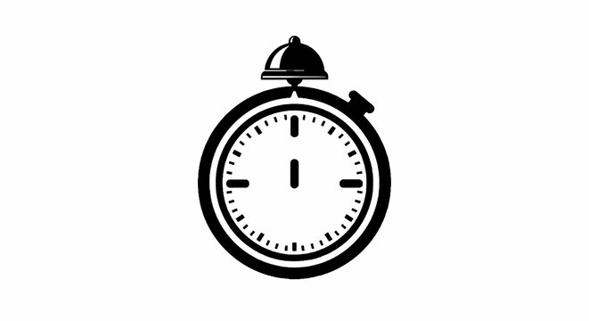 Black and white stopwatch timer clock.