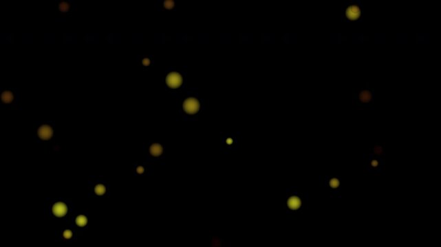 Elegant yellow light orbs moving in a hypnotic sequence