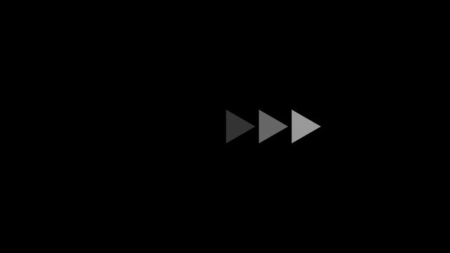 arrow icon swipe right animation black background. right Directional Arrow Loop Animation.4k video