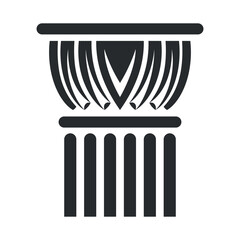 Fototapeta premium A column icon whose design incorporates traditional elements representing classical architecture. Suitable for projects related to construction and history.