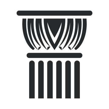 A column icon whose design incorporates traditional elements representing classical architecture. Suitable for projects related to construction and history.