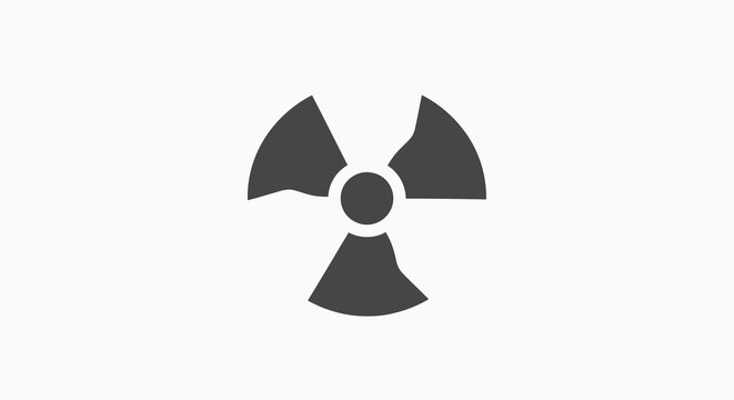 radioactive symbol icon on white background