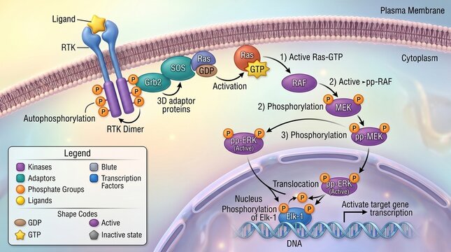 Mapkerk signaling pathway diagram showing cell signal transduction process
