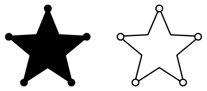 sheriff star badge icon set