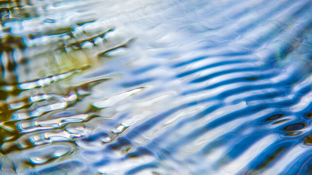 Blue water reflections showing abstract rippled surface texture