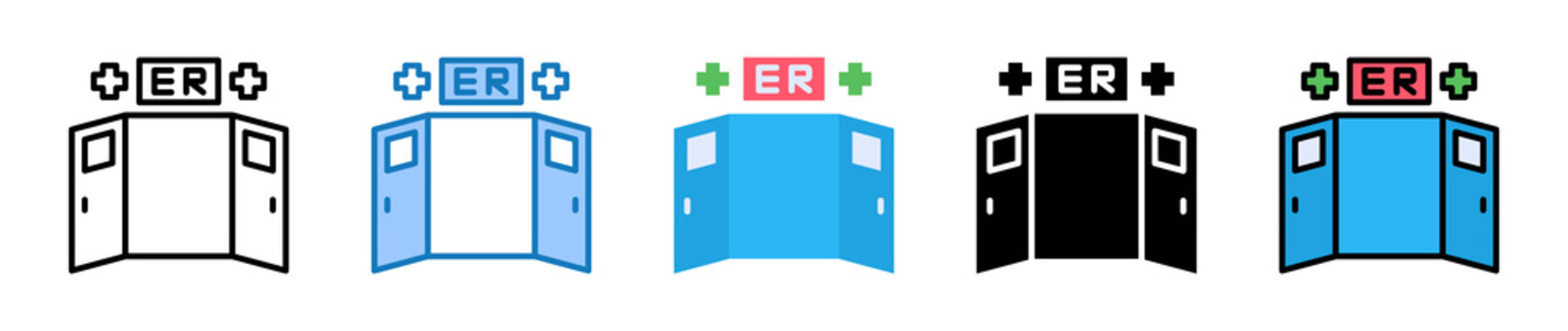 Emergency Room multiple style icons set design vector illustration. 