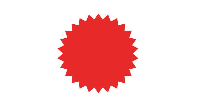 red starburst shape isolated on white background