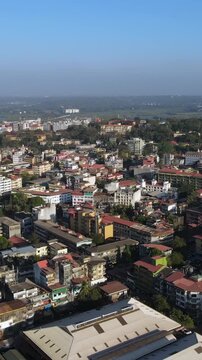 Vertical Aerial Shot of Miramar Area Panjim Goa India