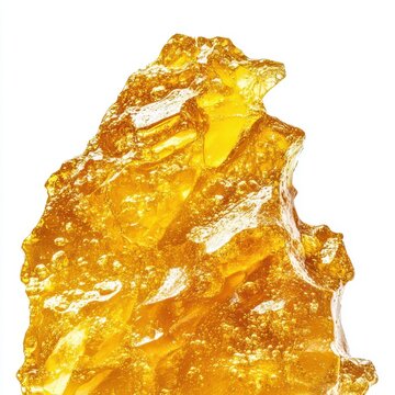 High potency cannabis shatter resin extract isolated on white background
