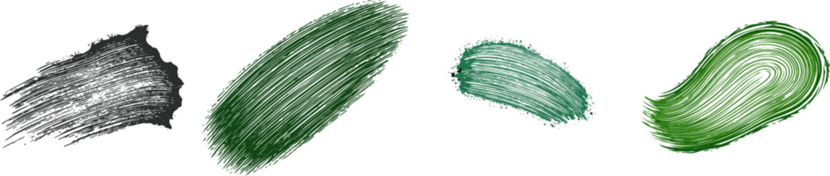 A single, dense amorphous paint blot in dark forest green against a pure white background, the boundary heavily distressed yet sharply defined for autotracing