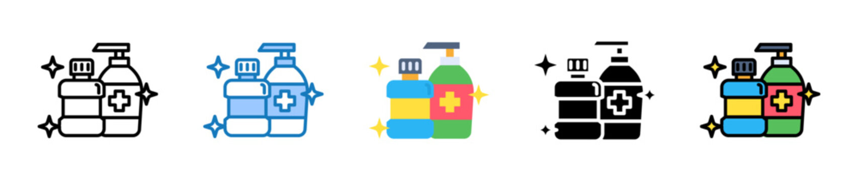 Hygiene Products multiple style icons set design vector illustration. 