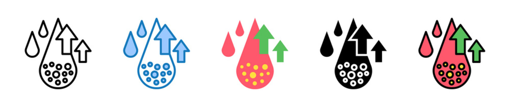 Cholesterol multiple style icons set design vector illustration. 