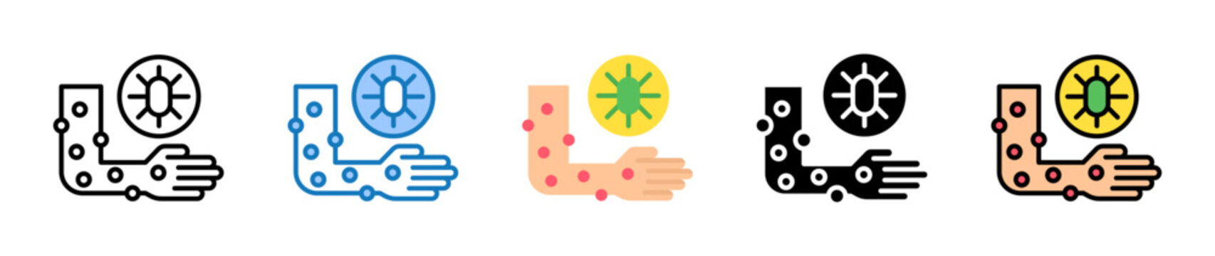 Allergy multiple style icons set design vector illustration. 
