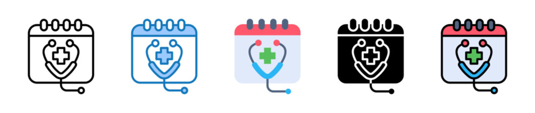 Medical Appointment multiple style icons set design vector illustration. 
