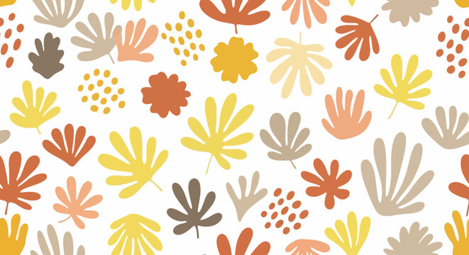 Autumn leaves, fall foliage, colorful patterns, vector illustrations, seasonal designs, orange, yellow, brown, leaf motifs, decorative borders