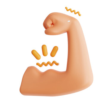stylized flexed arm muscle 3d icon cerebral palsy awareness support