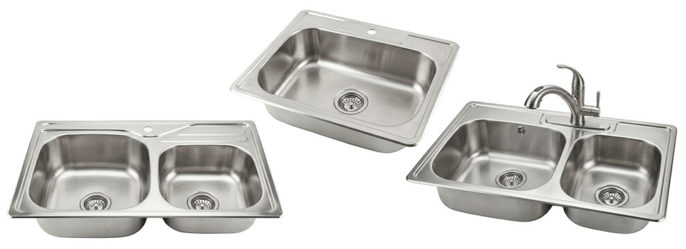 Durable stainless steel kitchen sinks in single and double bowl designs, maximizing workspace and easy cleaning for modern homes, apartments and professional kitchens

