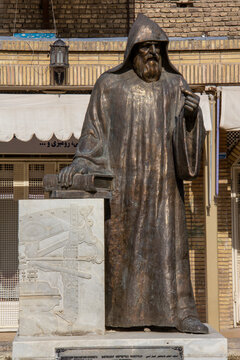 Isfahan, Iran - May 12, 2017 - Historic Statue of Armenian Archbishop, Founder of Printing Press Vank  
