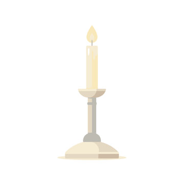Candle On Stand With Candlestick With Base