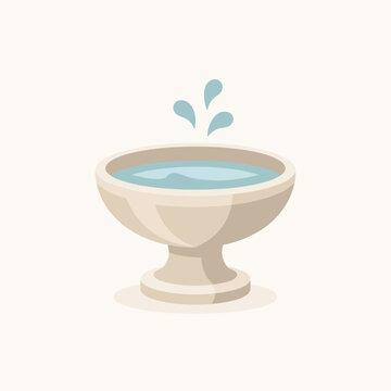 Water Fountain With Bowl With Splash With Base