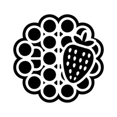 Fototapeta premium Silhouette Strawberry Waffle Vector Illustration Collection on White Background