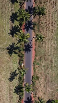Vertical Aerial Shot of Parra Road Goa India