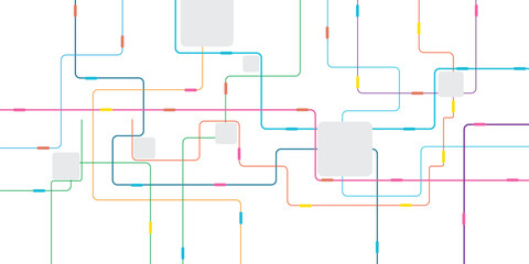 Abstract colorful transit map background © AbdulMarufDs