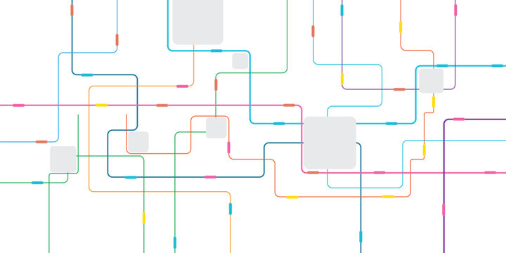 Abstract colorful transit map background