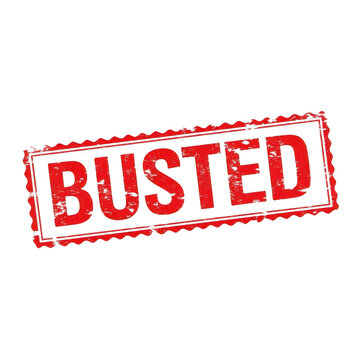 Red stamp with bold text indicating a busted or failed situation