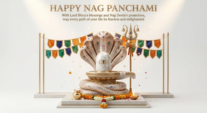 Happy Nag Panchami Divine Snake Festival Celebration Poster Design