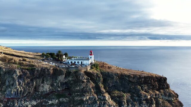 Ponta do Pargo Lighthouse and rugged cliffs in Madeira Portugal
