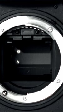 Operation of camera matrix shutters. Filmed on a high-speed camera at 1000 fps. High quality FullHD footage