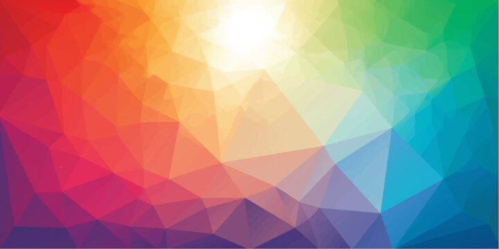 Abstract Colorful Geometric Triangle Pattern Background Design with Mosaic Vector Art and Futuristic Blue Shapes