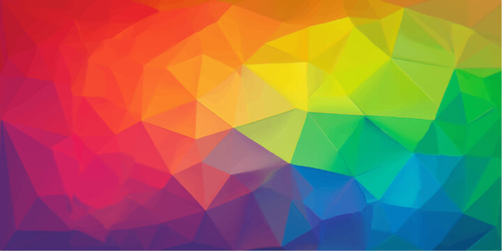 Abstract colorful geometric triangle pattern background design with mosaic vector art and vibrant rainbow colors wallpaper style illustration backdrop