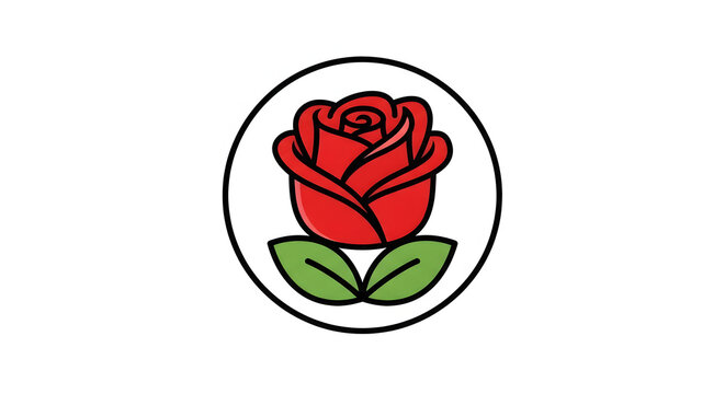 Elegant floral rose emblem for business branding, ideal for a refined background in marketing materials or a captivating logo design signifying beauty and growth