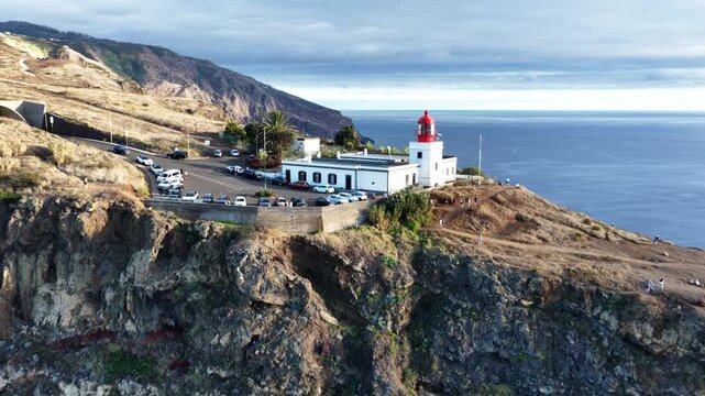Ponta do Pargo Lighthouse towering cliffs Madeira Portugal ocean