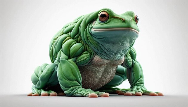 Big frog on white background