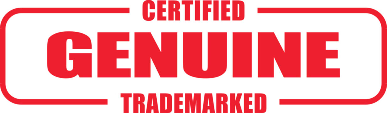Certified Genuine rubber stamp with trademarked text