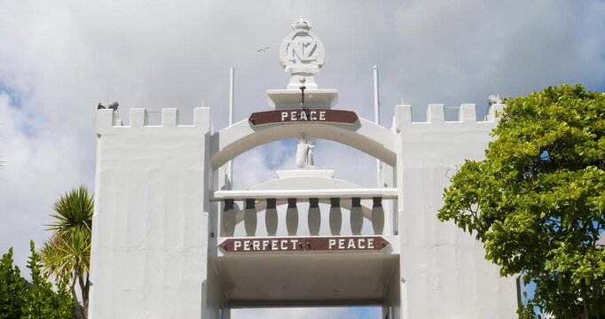 Picton War Memorial, New Zealand.This memorial commemorates World War I and World War II fallen soldiers of Picton residents who served in the NZ Armed Forces
