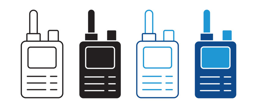 Walkie Talkie Icon Set Vector Flat and outline Design Communication Device Collection