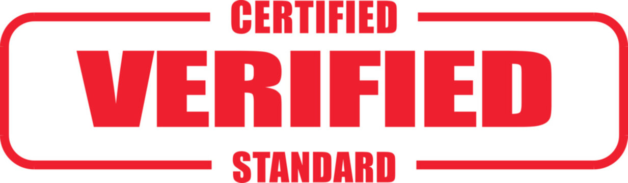 A certified verified standard rubber stamp is shown clearly now