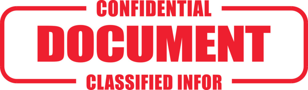 Confidential document with rubber stamp on classified information